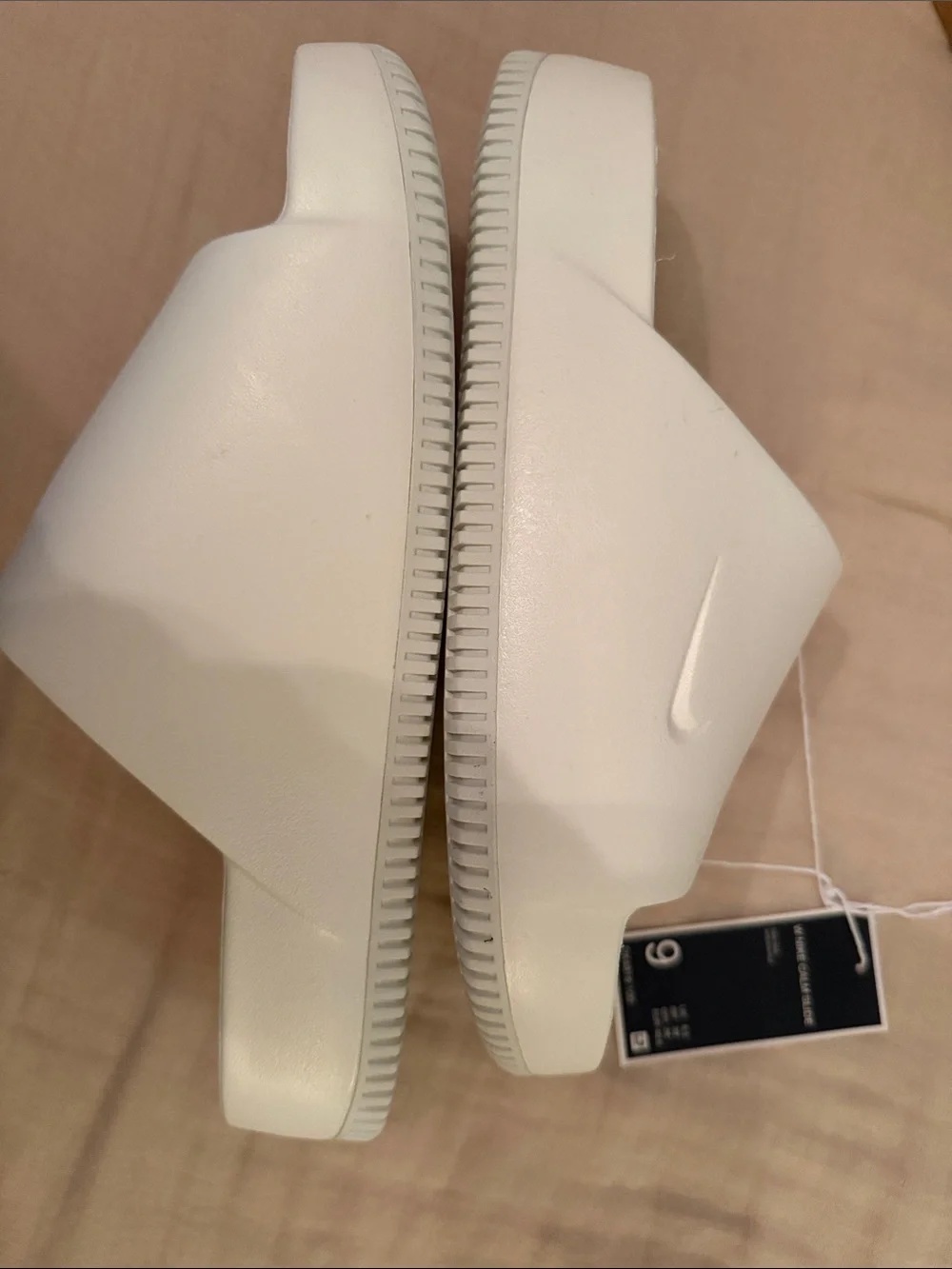 Nike White Calm Slide Sandals in Sail (White) - Picture 1 of 10